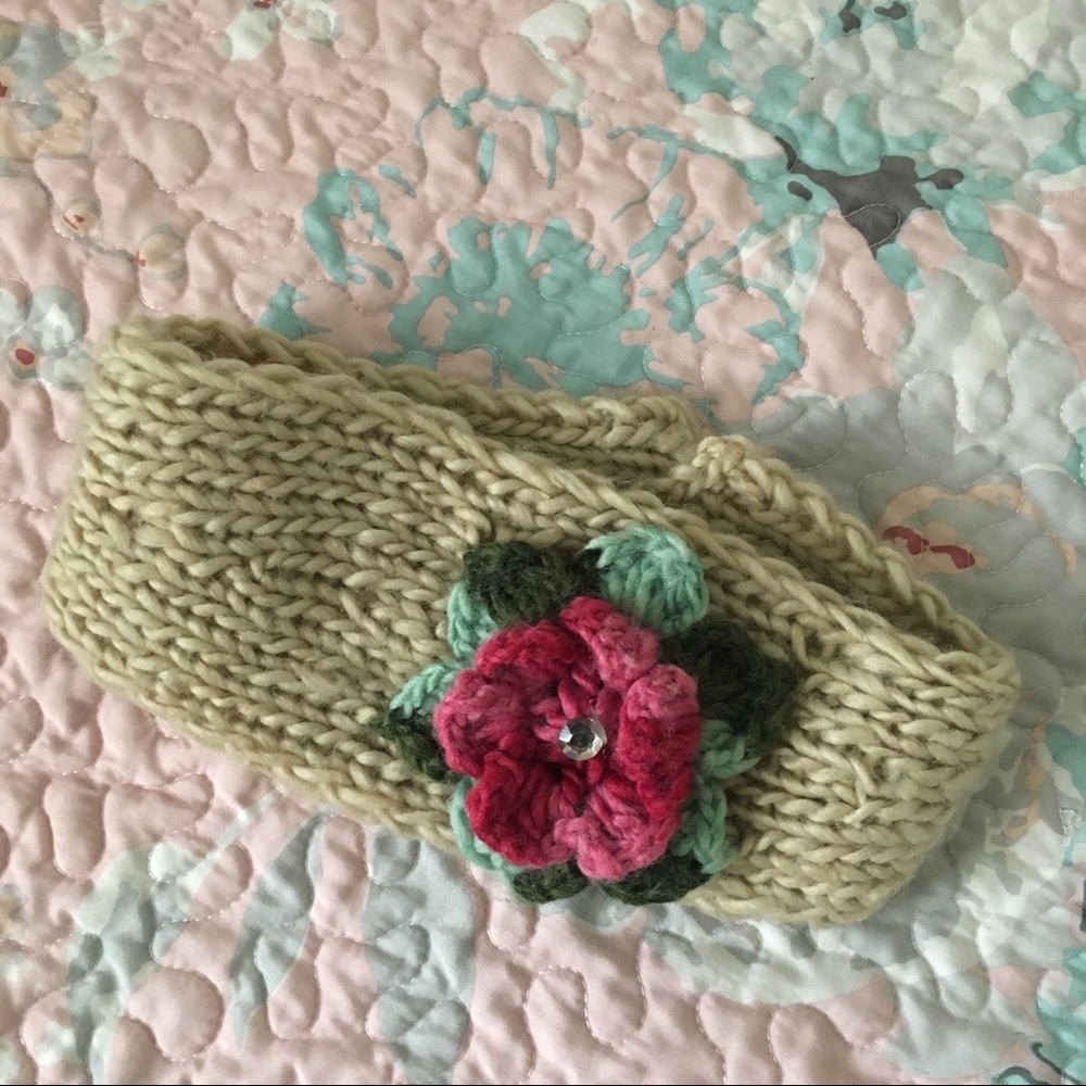 FREE WITH PURCHASE Flower crochet ear muff headband fall winter